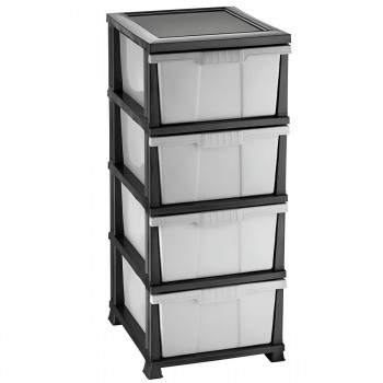 Dulap de depozitare Elif Plastic 4 sertare, 375x455x900 mm, din plastic (Art. 300)