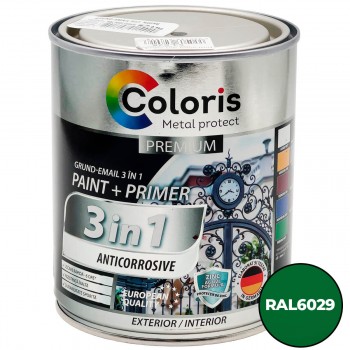 Грунт-эмаль антикоррозионная Coloris Premium 3 в 1, зеленая RAL6029, 2.7 л