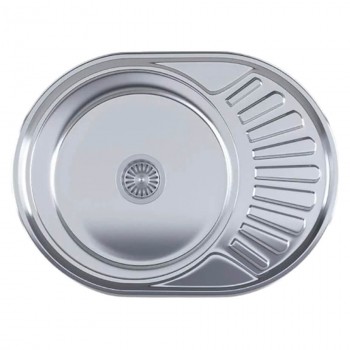 Chiuvetă pentru bucătărie ULA 570x450 mm încastrată, din oțel inoxidabil, ovală (5745)