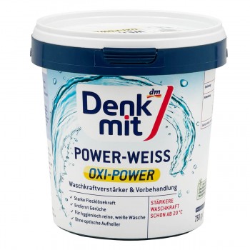 Пятновыводитель отбеливатель DenkMit Oxi Power Weiss для белого белья, кислородный порошок, 750 г