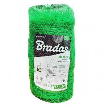 Plasă pentru castraveți Bradas Plant Net 1,7x100 m, ochiul 15x17 mm, verde , UV, 8 g/m2 AS-CN08151717100