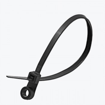 Стяжка кабельная с кольцом PANLIGHT PL-TM150BK, 3,6х145 мм, черная, нейлоновая, 50 шт.