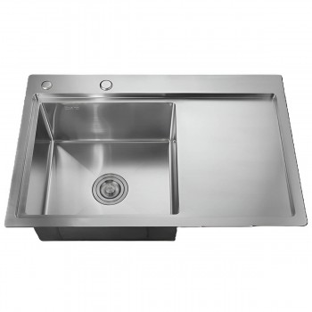 Кухонная мойка ZERIX ZH7849L 780х490 мм, из нержавеющей стали, левая с крылом