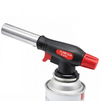 Arzător pe gaz Q-616 negru, conexiune de tip mandrină pentru butelie