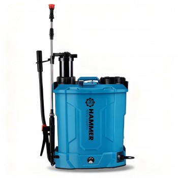 Опрыскиватель аккумуляторный ранцевый Hammer 16 л, 12 В, 8 Ач, ручной 2 в 1 (Арт. 40166)
