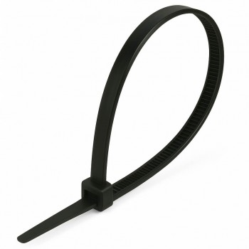 Colier cablu nailon 4,8x200 mm, negru, rezistent UV, 100 bucăți