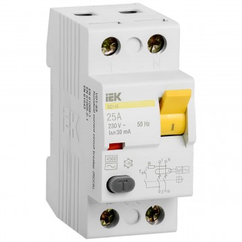 Întrerupător automat diferențial IEK VD1-63 2P, 40 A, 30 mA, tip AC, 400 V