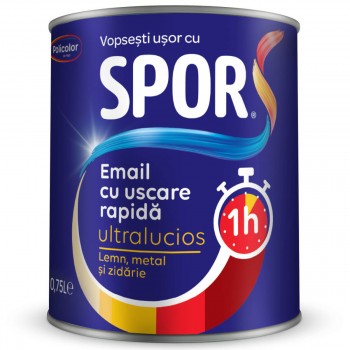 Эмаль ультраглянцевая быстросохнущая SPOR алкидная, 2.5 л, серый