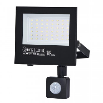 Светодиодный прожектор Horoz Electric Aslan/S-20 20 Вт, 1600 лм, 6400К, IP65, 175-250 В, с датчиком движения