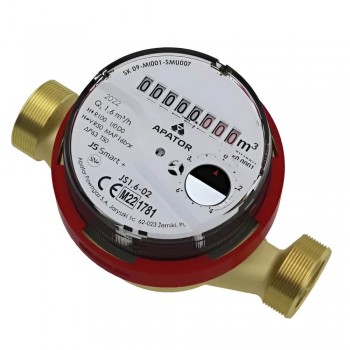 Contor de apă caldă Apator Powogaz JS90 2,5-02 Smart+ DN15, G3/4", fără cuple (Art. 0892396)