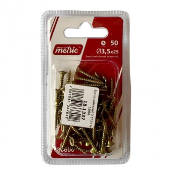 Șuruburi universale pentru lemn Metric 3.5x25 mm zincate 50 bucăți (Art. 88600)