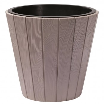 Горшок для цветов Prosperplast Woode DBWO350-7529U, 348x325 мм, объем 11/21 л, цвет мокка