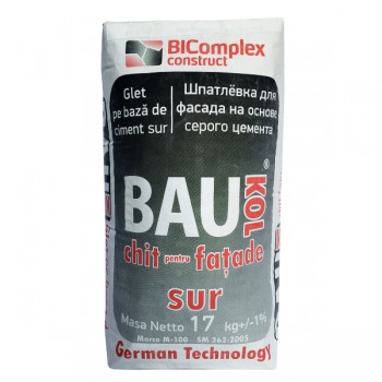 Шпатлевка фасадная Baukol Fasad серая 17 кг