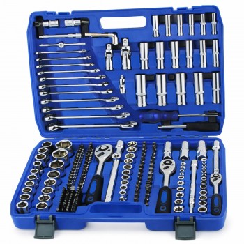 Trusă scule NEW TOOLS 216 piese, 1/4 - 3/8 - 1/2, capete tubulare și biți, în valiză 3118B