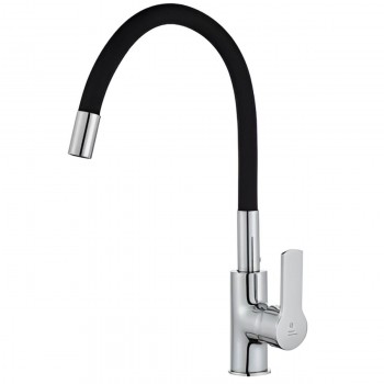 Baterie pentru bucătărie HYDRO-S monocomandă, negru, pipă flexibilă (Art. 0400451)