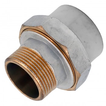 Racord olandez din polipropilenă 40 mm, 1 1/4 filet extern (tata), gri