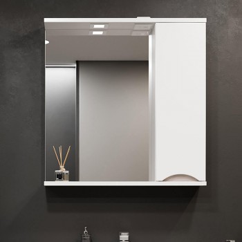 Dulap cu oglindă pentru baie Bayro Elara 650x750 mm, dreapta, alb mat