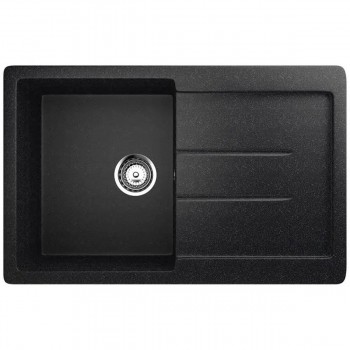 Chiuvetă pentru bucătărie Ulgran U-507 încastrată 770x495x190 mm, din marmură artificială, negru (U-507-308)