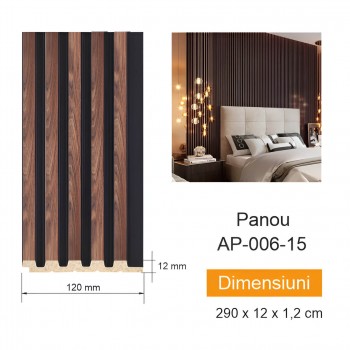stenovaja-panel-iz-djuropolimera-hdps-decolux-ap-006-15-tjomnyjj-orekh-s-chjornymi-vstavkami-2900kh120-mm-12-mm