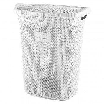 Корзина для белья Violet House 65 л, с крышкой, пластиковая (PP), 57х48х38 см