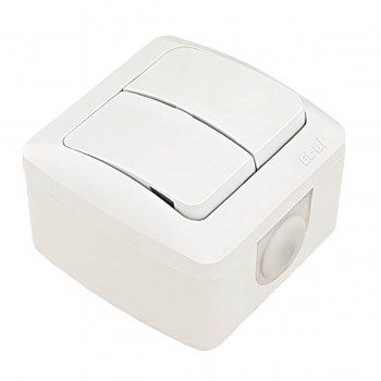Întrerupător cu două butoane instalare deschisă ELBI ALSU alb 504-010200-202