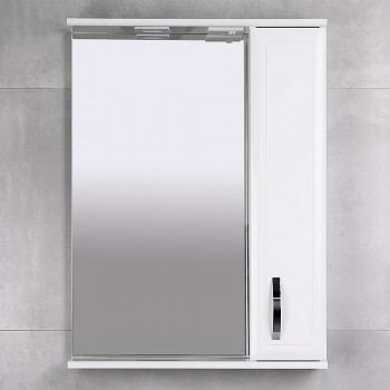 Зеркальный шкаф Bayro Allure 550х754 мм, правый, белый матовый
