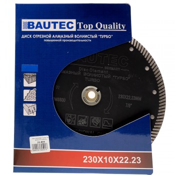 Disc de tăiere diamantat TURBO (230x10x22.23 mm) BAUTEC 1902