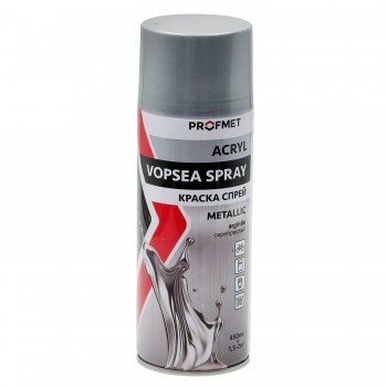 Vopsea spray acrilică PROFMET argintiu metalic, 450 ml