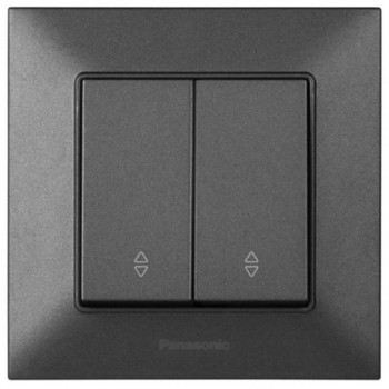 Переключатель Panasonic Arkedia Slim двухклавишный проходной антрацит WKTT0011-2DG