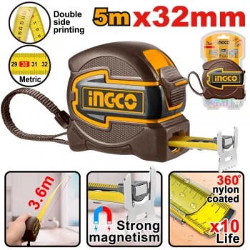 Рулетка измерительная INGCO INDUSTRIAL HSMT80832M, 5 м х 32 мм, с магнитным зацепом