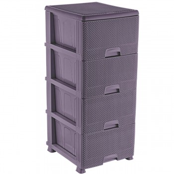 Комод для хранения Ozer Plastik K037, 4 ящика, 430 x 375 x 895 мм, пластиковый, разноцветный
