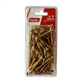 Șuruburi universale pentru lemn Metric 6x50 mm zincate 50 bucăți (Art. 88655)