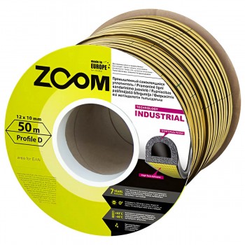 Уплотнитель каучуковый D-образный черный Zoom Classic 9х7,5 мм