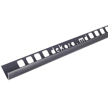 Profil din aluminiu pentru gresie Z8 Dekora 8 mm, colț extern, Black Matt, 2.5 m
