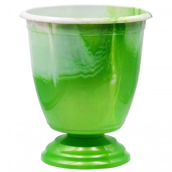 Горшок для цветов с подставкой 12 л мраморный бело-зеленый