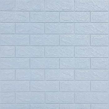 Panou decorativ autoadeziv 3D pentru perete, imitație de cărămidă, albastru deschis, 700 x 770 x 3 mm B35-05