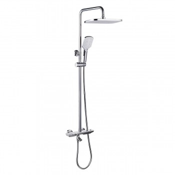 Душевая система термостатическая MAT|ECO Preston с поворотным изливом, с верхним тропическим душем и ручной лейкой