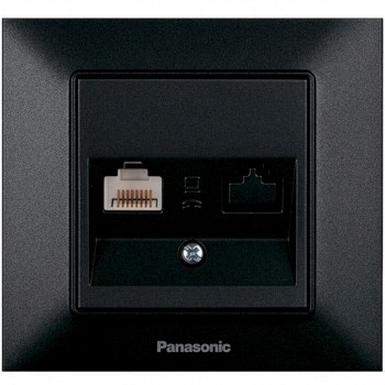 Розетка компьютерная RJ45 CAT6 Panasonic Arkedia Slim чёрная WNTC04052BL