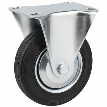 Roată pivotantă cu frână Colson 4003-125, d.125 mm, cauciuc, sarcină 100 kg, placă 102x84 mm