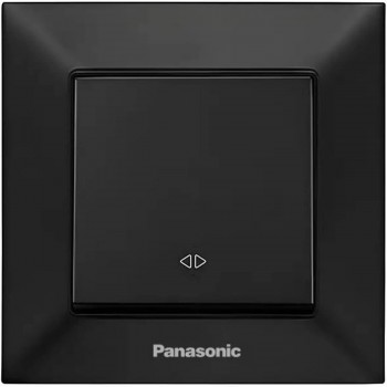 Переключатель перекрёстный Panasonic Arkedia Slim 1-клавишный чёрный матовый 10AX 250В IP20 скрытый монтаж WNTC00052BL