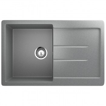 Chiuvetă pentru bucătărie Ulgran U-507 încastrată 770x495x190 mm, din marmură artificială, gri închis (U-507-309)