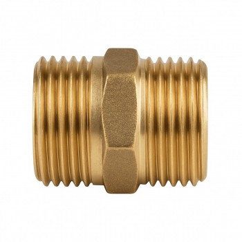 Niplu din alamă Nikifor scurt 1/2″ filet exterior pentru instalații