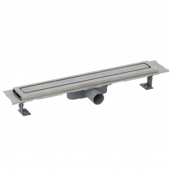 Rigolă de duș liniară cu grilă din inox BATHLINE Classic Legal, sifon cu membrană, 400 mm, ieșire d.50 mm 4015-40