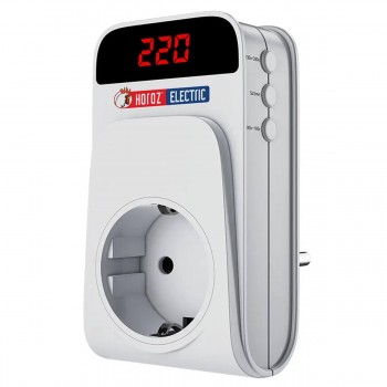 Releu de tensiune în priză Horoz Electric PROTEX-R 16 A, 230 V, cu display, întârziere 5 sec - 3 min, IP20, 3680 W 131-001-0001