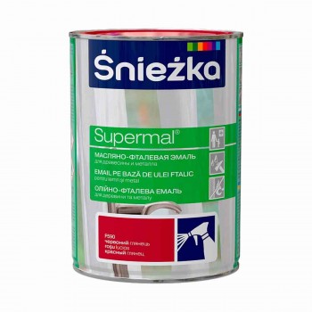 Краска масляно-фталевая Sniezka Supermal красный глянец F590 0,8 л