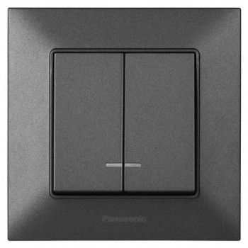 Întrerupător cu două butoane cu indicator cu instalare ascunsă Panasonic Arkedia Slim antracit WNTC0010-2DG