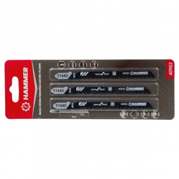 Set pânze pentru fierăstrău pendular Hammer T144D pentru lemn, tăiere rapidă, HCS, 100x75 mm, pas 4 mm, 3 buc.