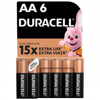 Батарейки Duracell AA LR6 MN1500, щелочные 1.5 В, набор 6 шт