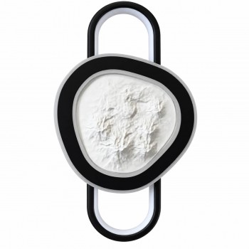 Aplică de perete decorativă 127-014-400 BK, neagră, cu inserție în relief cu aspect de piatră