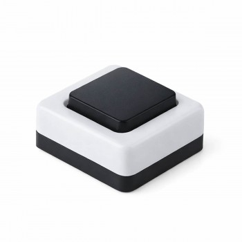 Buton sonerie PowMr A1-0.4-001, 1P, 220 V, 6 A, IP20, negru-alb